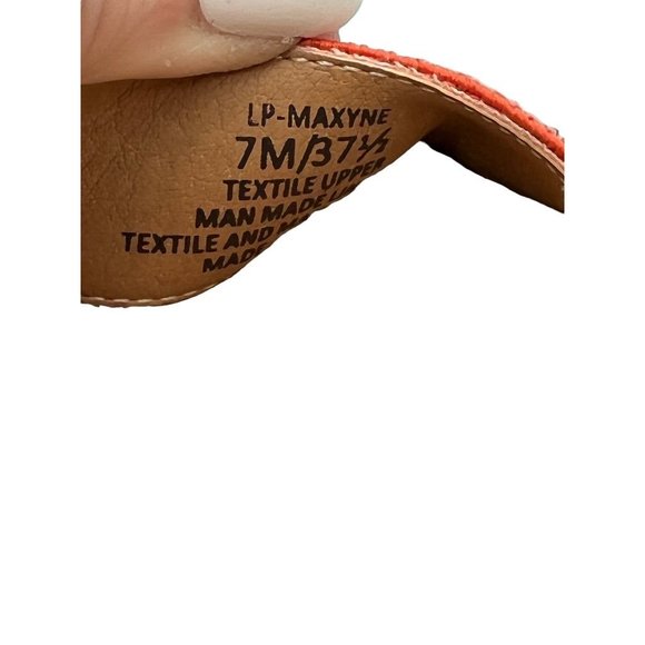 Lucky Brand Maxyne Shoes cork Wedges Orange Ankle strap size 7 NWOT - Picture 8 of 9